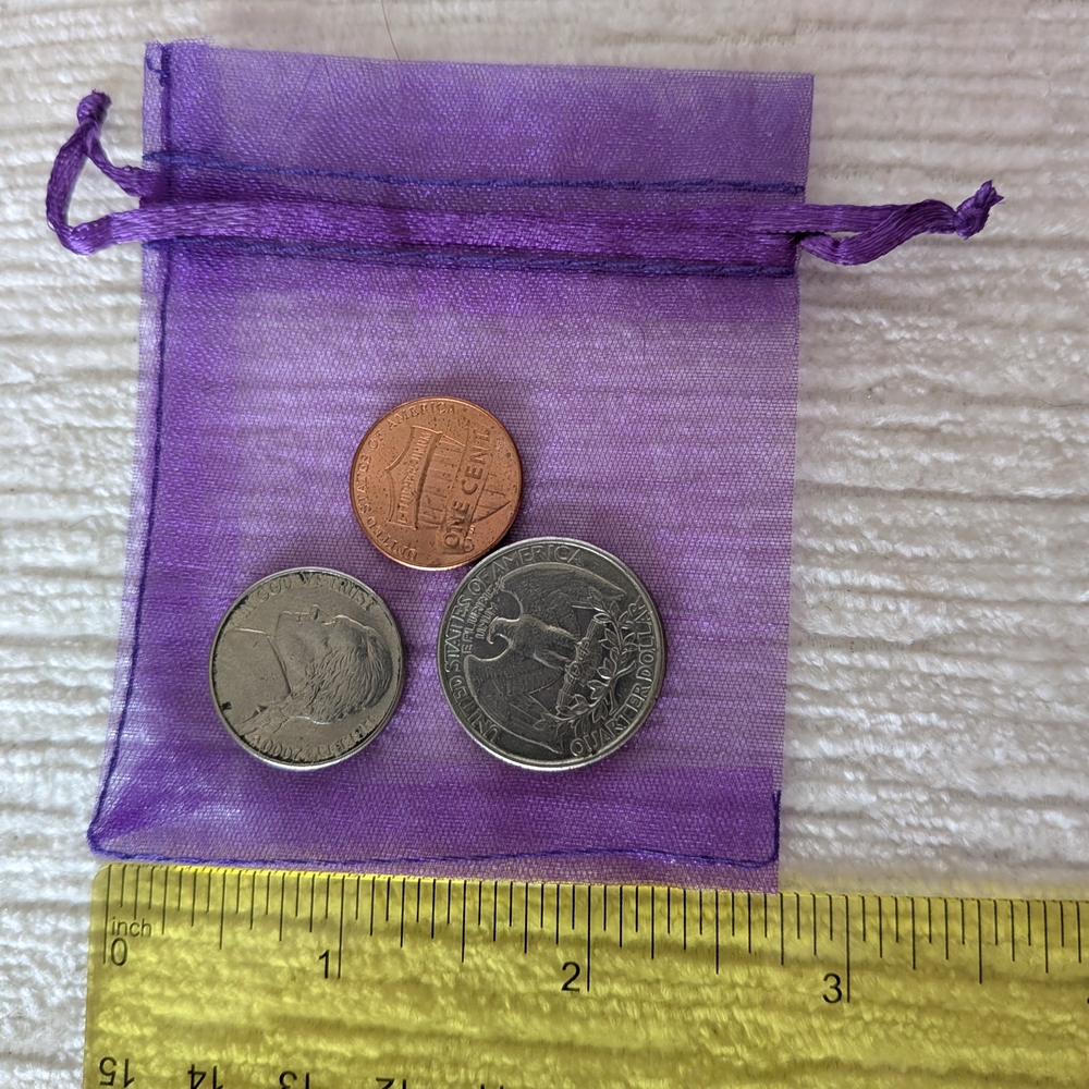20 Count Bundle Of Purple(10-2.75"x3.5") and Silver(10-3"x4") Organza Gift Bags - Picture 4 of 8
